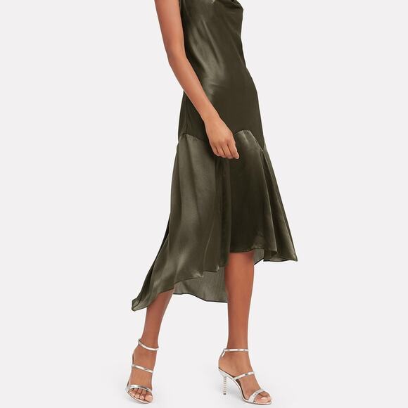 Fleur du mal teardrop slip dress color dark army - Picture 8 of 13